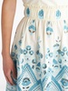 ETRO Chic Blue and White Cotton Blend Dress with Front Tie and Cut-Out Details