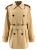 BURBERRY Beige Double-Breasted Midi Trench Jacket for Women