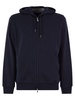 Brunello Cucinelli Double Pinstripe Fleece Topwear In Cotton, Cashmere And Silk With Zip And Hood