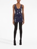 FERRAGAMO Navy Sleeveless Patent Leather Mini Dress