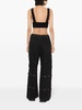 buckle-straps ribbed cropped top