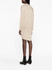 Neutral Gaelys Asymmetric Knitted Dress