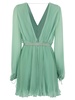 Max Mara Visit Pleated Chiffon Minidress