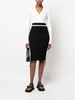 Andrea Adamo Ribbed Cut Out Midi Skirt