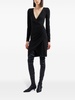 crossover neck draped dress