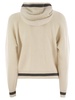 Brunello Cucinelli English Rib Cashmere Cardigan With Logo