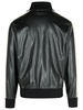 Palm Angels 'Track Leather' Black Polyester Blend Sweatshirt