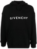 black logo print cotton hoodie