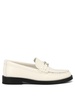 JIMMY CHOO Trendy White Loafers for Women - Soft Rounded Toe, Monochrome Hardware, Stacked Heel