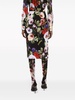 Dolce & Gabbana Flower Printed Silk Charmeuse Longuette Tubino Skirt