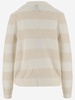 Allude Wool And Cashmere Blend Striped Cardigan