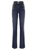 Elisabetta Franchi Stretch Cotton Flared Jeans With Side Button Fastening