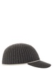 Brunello Cucinelli Ribbed Virgin Wool, Cashmere And Silk Knit Baseball Cap With Jewel