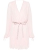 MAX MARA PIANOFORTE Blush Pink Plissé V-Neck Mini Dress for Women from the SS24 Collection