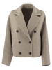 Brunello Cucinelli Double Breasted Wool And Cashmere Short Coat