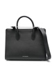 Strathberry Midi Tote Leather Black Silver Hardware