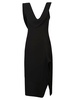 BOTTEGA VENETA Women's Black Cotton Blend Midi-Dress for FW24