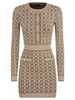 Elisabetta Franchi Jacquard Logo Knit Minidress