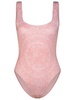 Versace 'Barocco' One Piece Swimsuit In Pink Polyester Blend