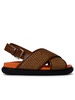 Marni Brown Raffia Blend Fussbett Sandals Woman