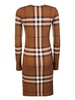 BURBERRY Exaggerated Check Print Silk Mini Dress in Brown