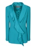 Rouche Enver Satin Turquoise Jacket