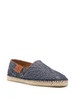 Navy Blue Espadrilles With Paisley Jacquard Motif