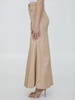 BURBERRY Cotton Gabardine High-Waisted Long Skirt - Beige