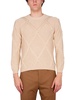 Ballantyne Cotton Cable Stitch Crew Neck Sweater