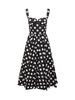 Dolce & Gabbana Polka-Dot Printed Calf-Length Corset Dress