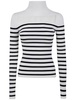 Jean Paul Gaultier Ribbed Mariniere Pullover With Transparent Window Detail Clothing