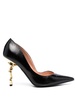 105mm sculpted-heel leather pumps