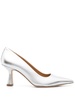 Aeyde Zandra Laminated Nappa Leather Silver Shoes