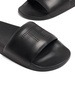 perforated-logo leather slides