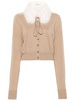 detachable-collar wool cardigan