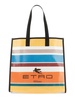 Etro Logo Detailed Striped Tote Bag