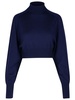 Sportmax 'Howling' Blue Virgin Wool Turtleneck Sweater