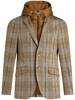 detachable-hood single-breasted blazer