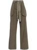 belted cotton cargo trousers