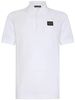 Cotton piqué polo-shirt with branded tag