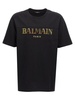 Balmain T-shirt with colorfully embroidered logo