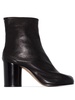 MAISON MARGIELA Black Leather Tabi Heel Ankle Boots for Women