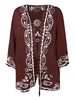 Brown Cashmere Embroidered Cardigan