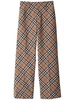 Burberry Men Check Wool Blend Tailored Trousers