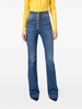 press-stud placket bell-bottom jeans