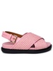 Marni Pink Leather Blend Sandals Woman