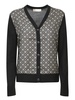 Black Silk Monogram Cardigan