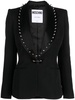 spike-embellished bar-pin blazer