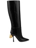 sculpted heel knee boots