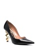 105mm sculpted-heel leather pumps